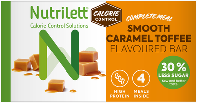 Nutrilett Smooth Caramel Toffee patukka 4-pack - Kevytkauppa.fi